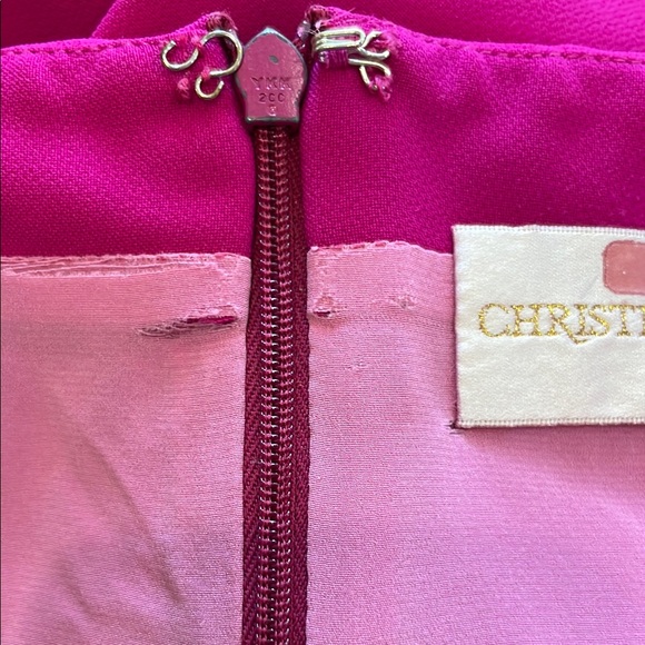 Christian Siriano Pink Tie Shoulder Dress Size 6 - Picture 6 of 15